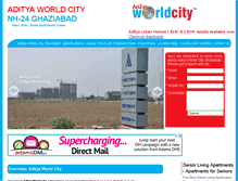 Tablet Screenshot of aditya-world-city.com